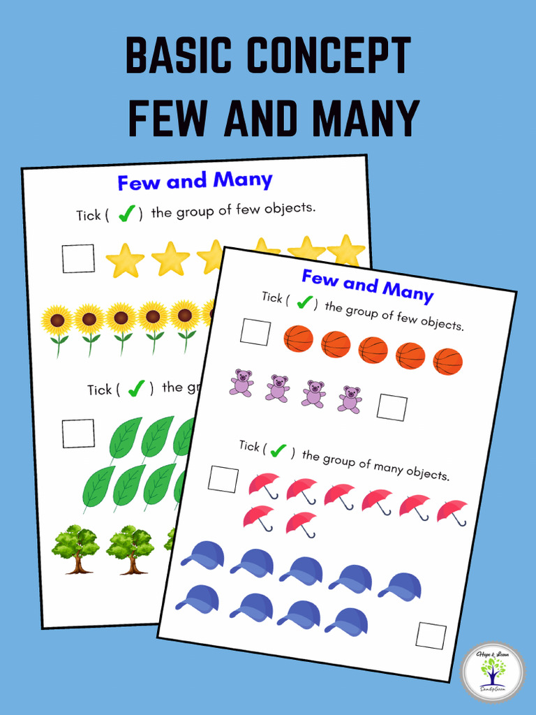 Basic Concept Few and Many Worksheets 41abmo | PDF