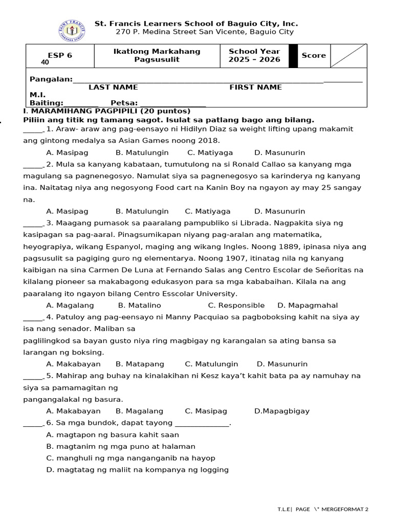 Esp 6 | PDF
