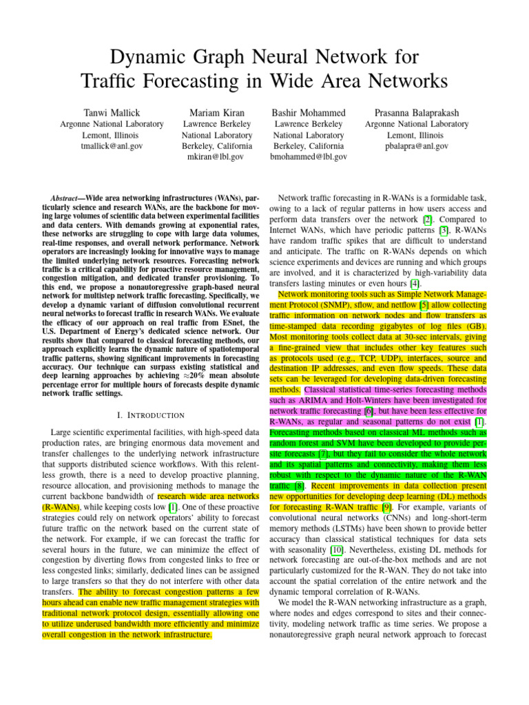 2. Dynamic Graph Neural Network for Traffic Forecasting in Wide Area ...