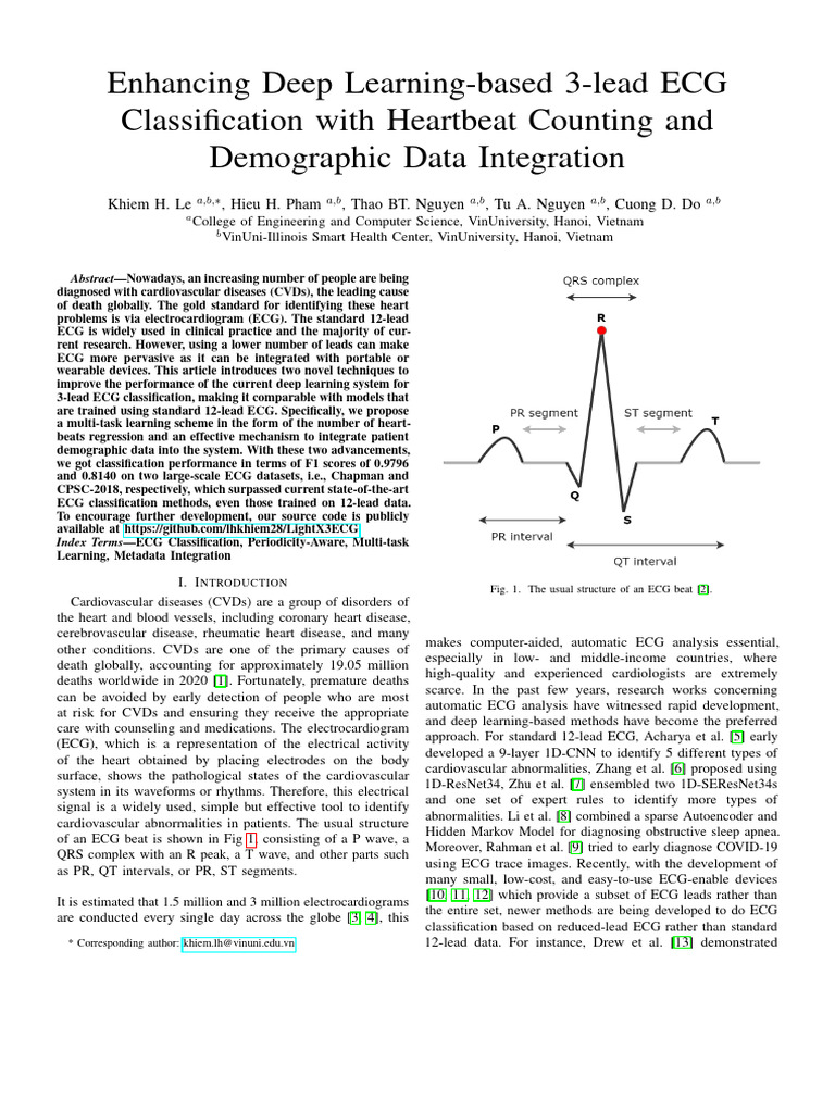 Enhancing Deep Learning-Based 3-Lead ECG Classification With Heartbeat ...