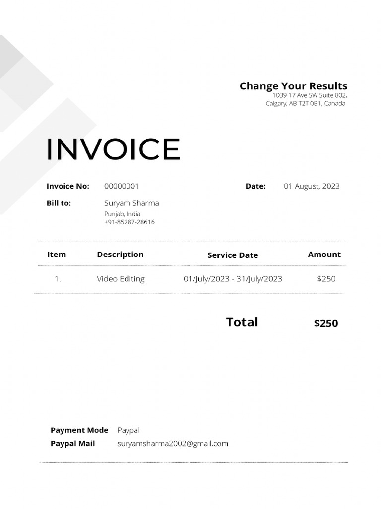 Suryam Month 1 Invoice | PDF