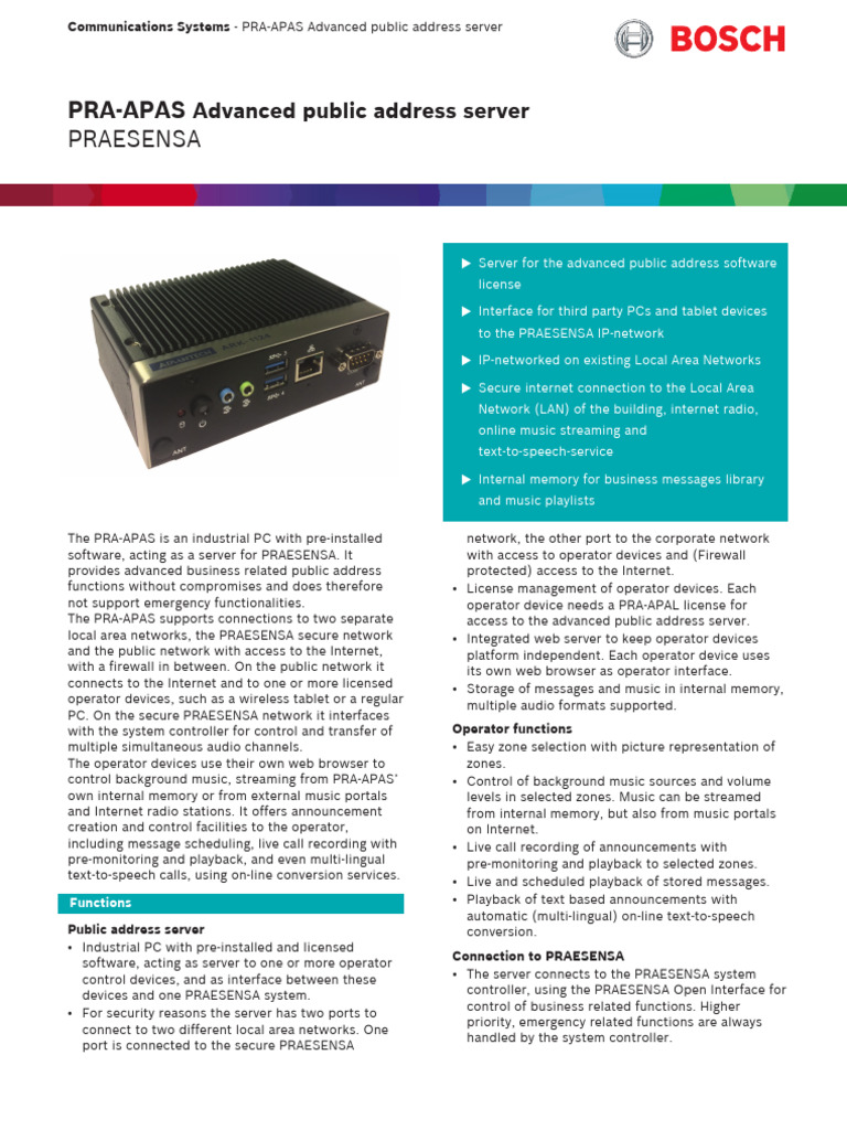 Produktblad PRA APAS | PDF | Computer Network | Hdmi