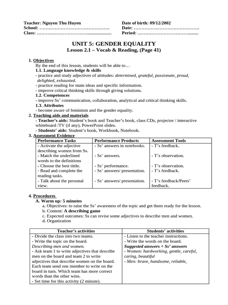 Unit 5 - Lesson 2.1 - Vocab & Reading | PDF | Communication | Cognition