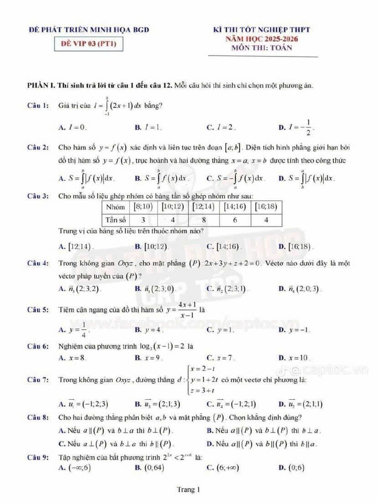 Toán 1 | PDF