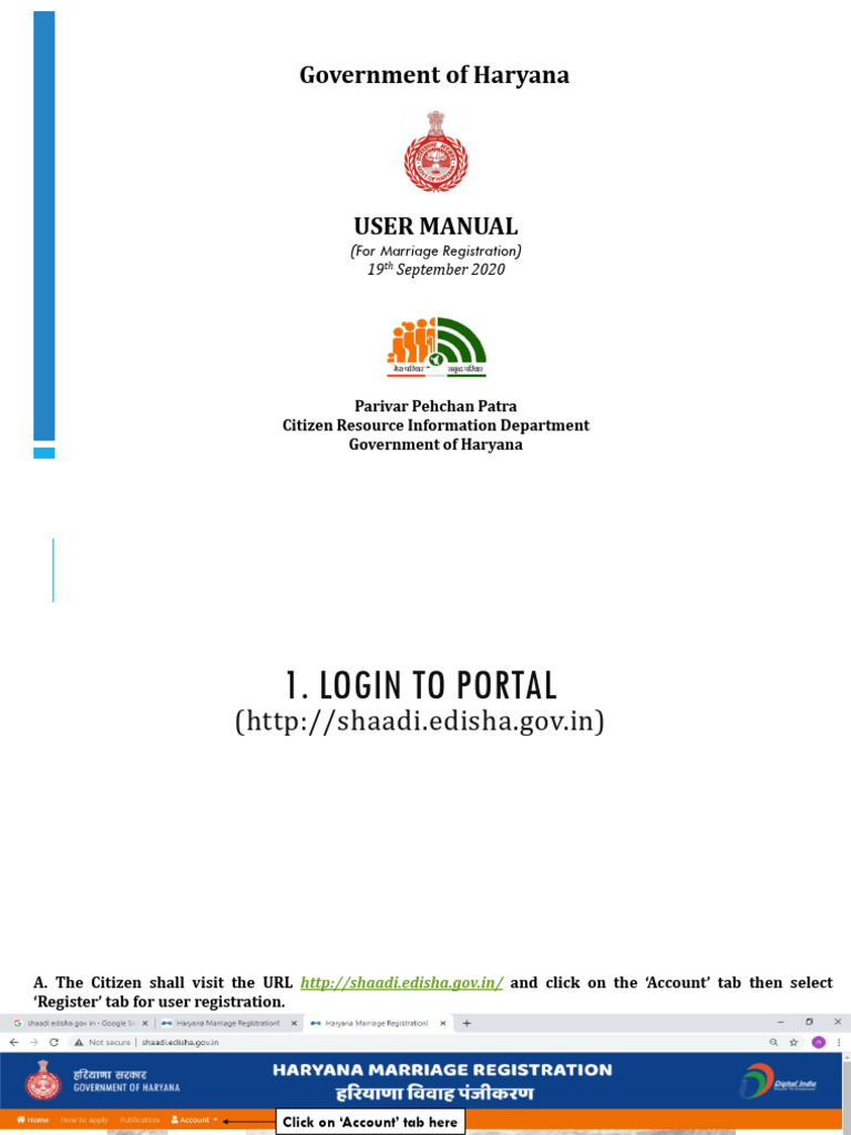 User Manual for Marriage Registration | PDF | Marriage