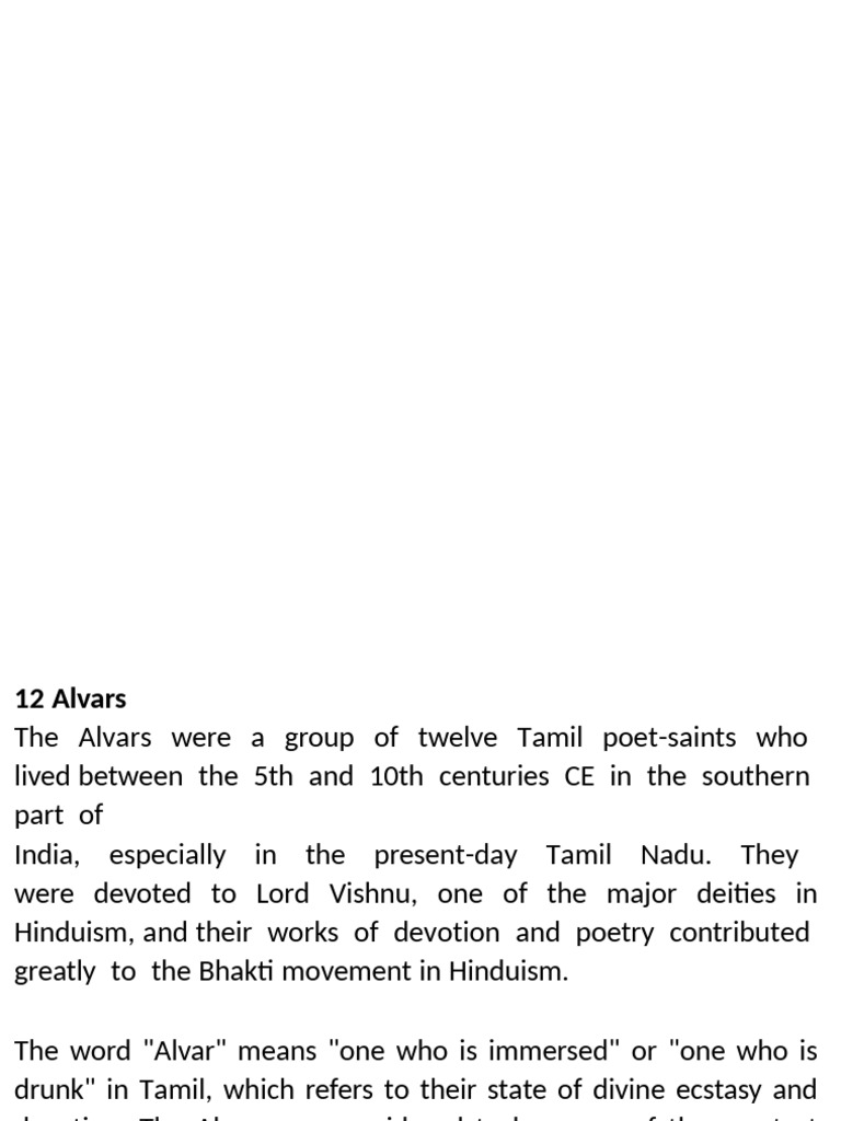 alvars | PDF | Bhakti | Indian Philosophy