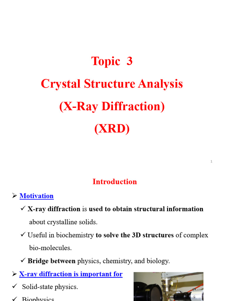 Crystal Structure Analysis-Part I | PDF | X Ray | Diffraction