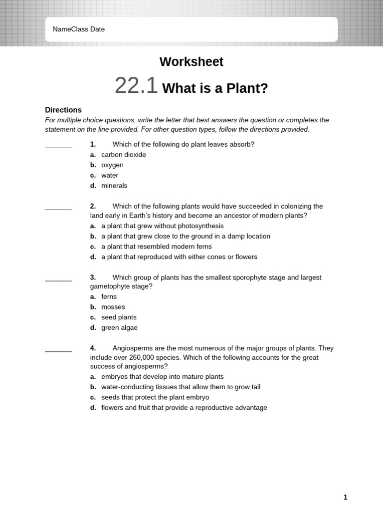 Worksheet Lesson 22.1 | PDF