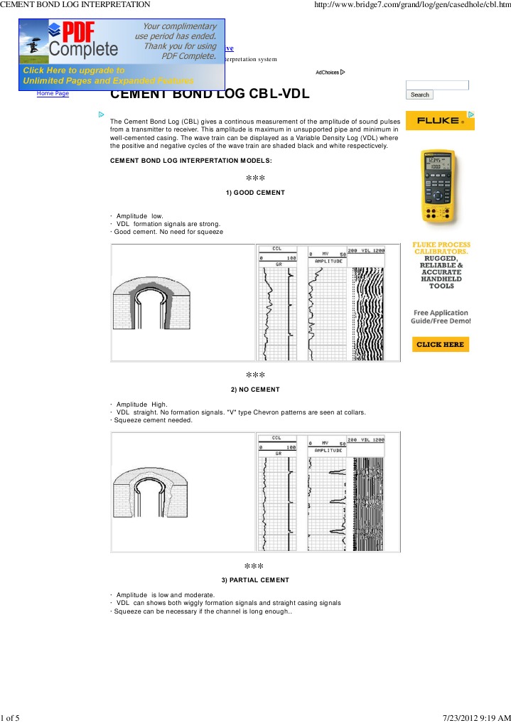 CBL VDL Interpretation