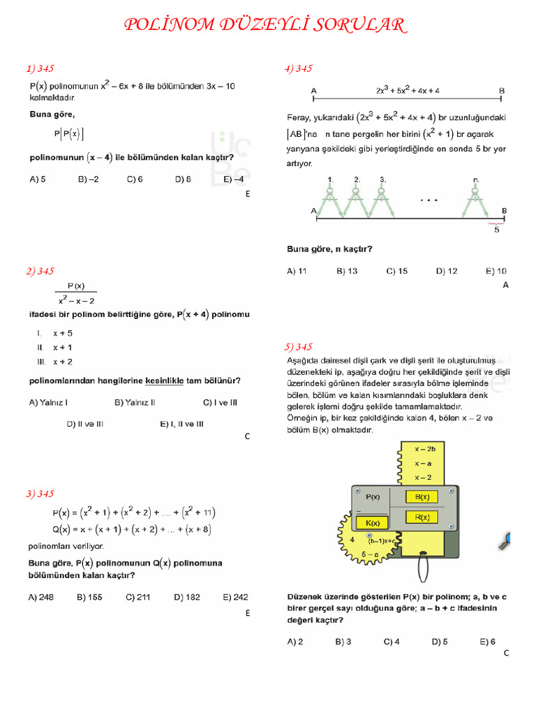 Polinom DüzeyliSorular | PDF