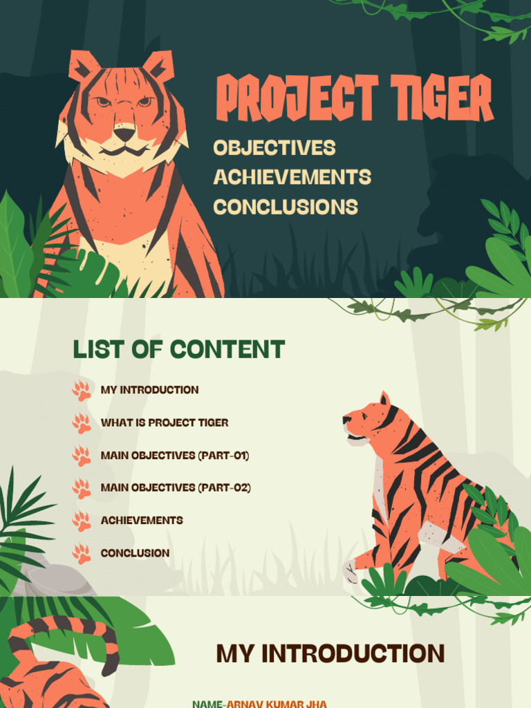 PowerPoint Presentation On Project Tiger Initiative | PDF