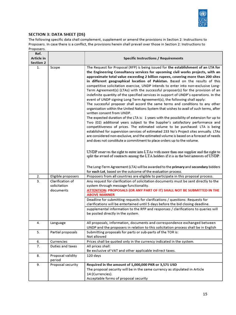 Bid Data Sheet | PDF