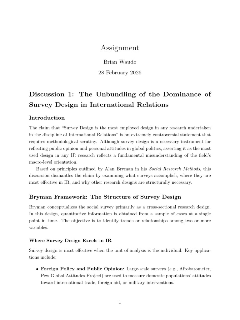 Assignment | PDF | Survey Methodology | Quantitative Research