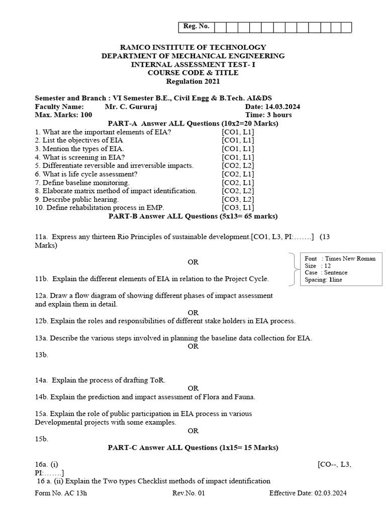 OCE351 - ESIA | PDF | Environmental Impact Assessment