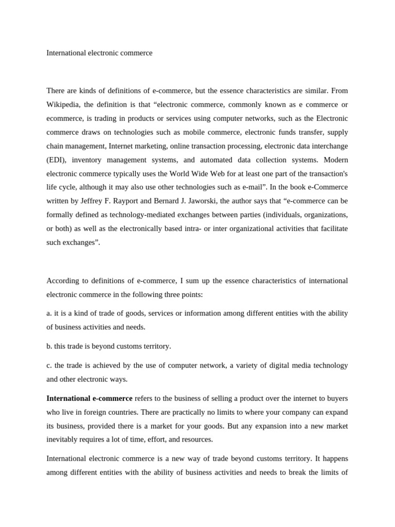 International Electronic Commerce | PDF | E Commerce | Retail