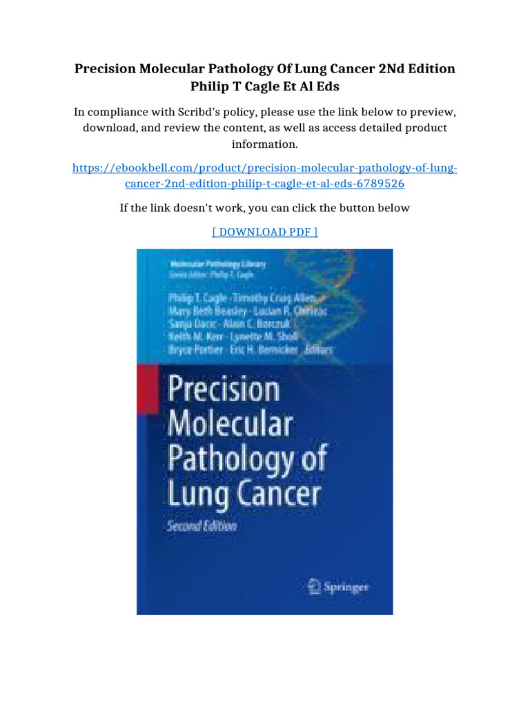 Precision Molecular Pathology Of Lung Cancer 2nd Edition Philip T Cagle ...