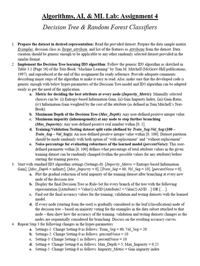 AlgoAIML Lab Assignment4 DT RF | PDF | Software Engineering ...