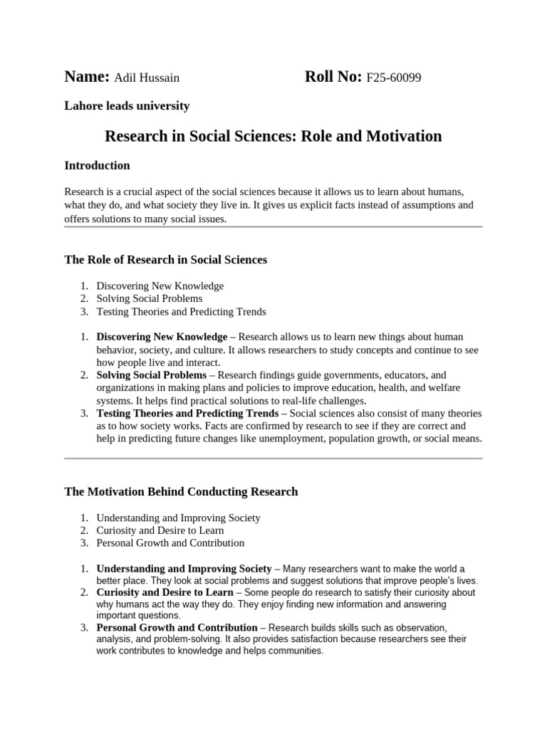 Research in Social Sciences | PDF