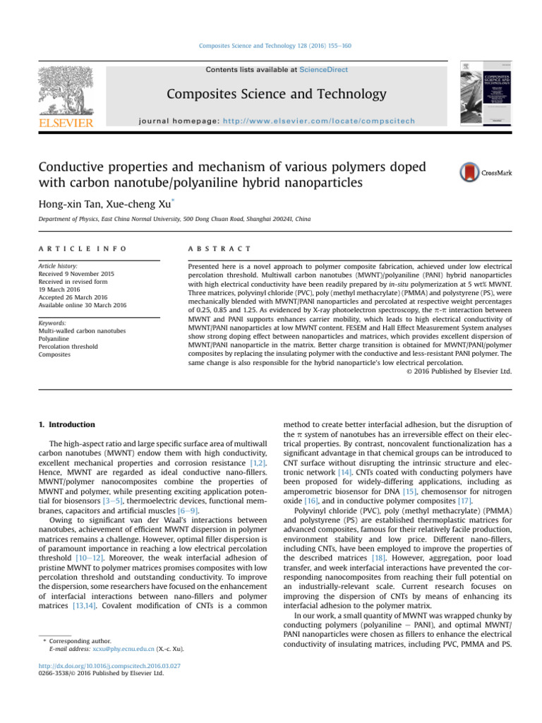 Conductive Properties and Mechanism of Various Polymers Doped With Car ...
