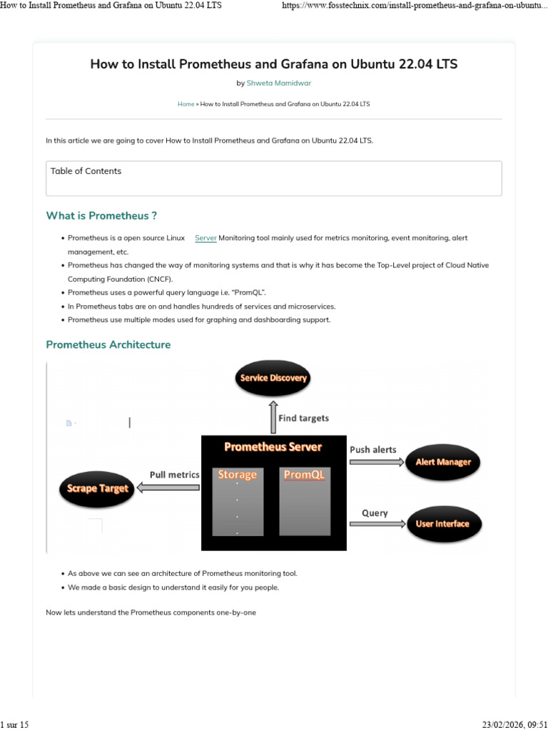 How To Install Prometheus and Grafana On Ubuntu 22.04 LTS | PDF ...