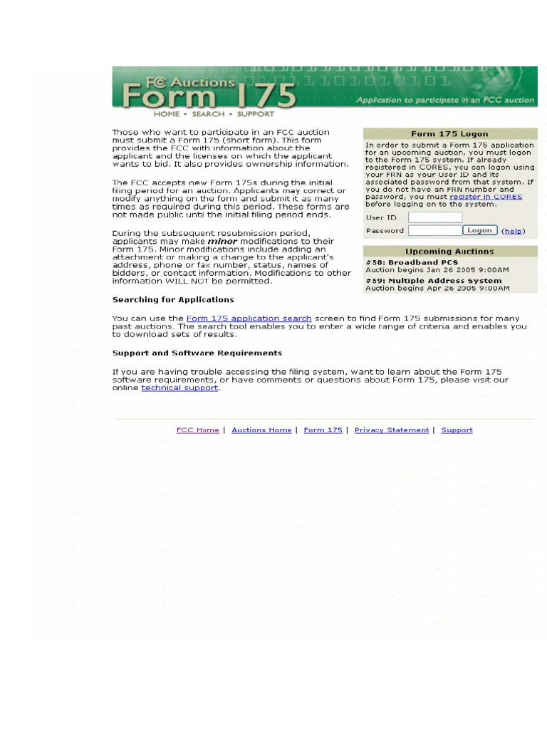 Form 175 Screens | PDF