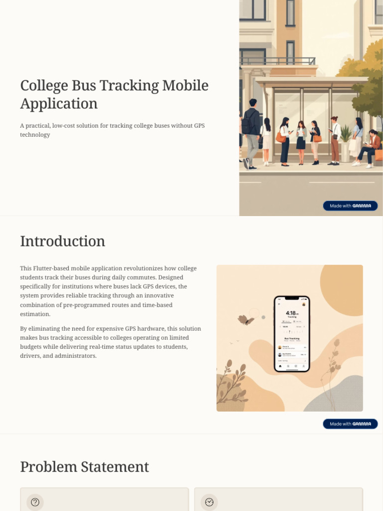 College Bus Tracking Mobile Application Converted | PDF | Bus | Global ...