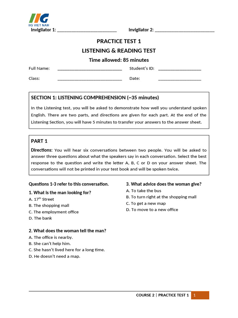 C2 - Practice Test 1 | PDF | Recycling | Waste