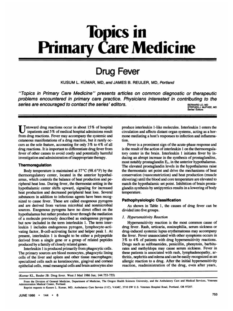Drug Fever | PDF | Fever | Medicine