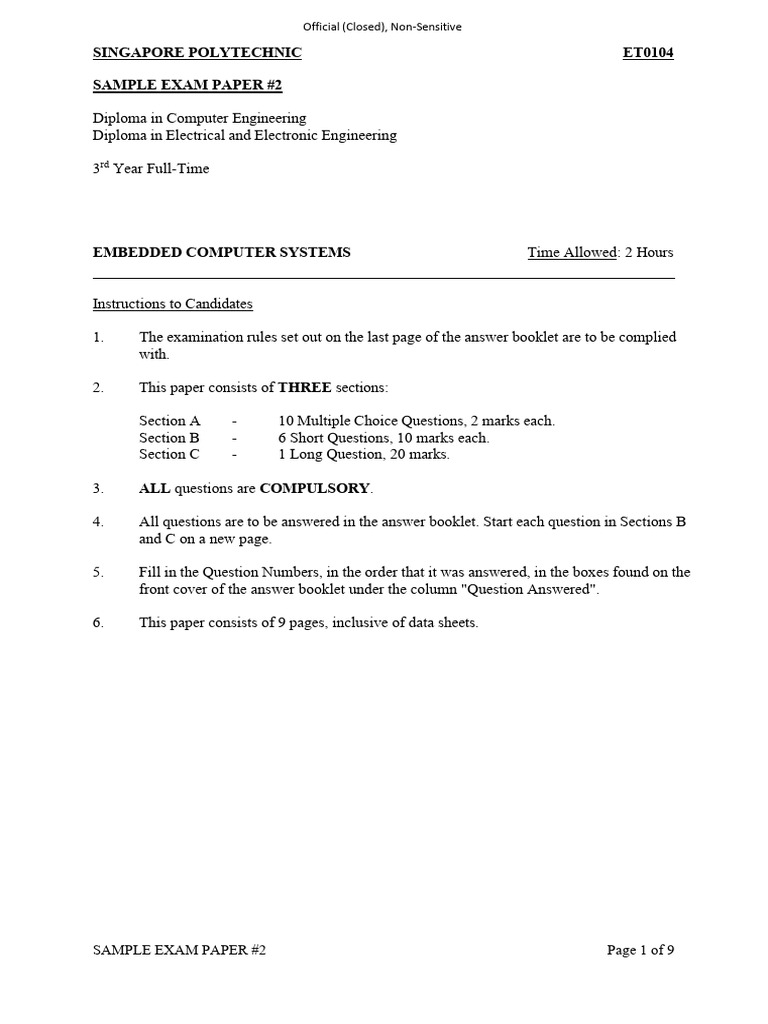 Et0104 Sample Exam Paper 2 | PDF | Analog To Digital Converter | Phase ...