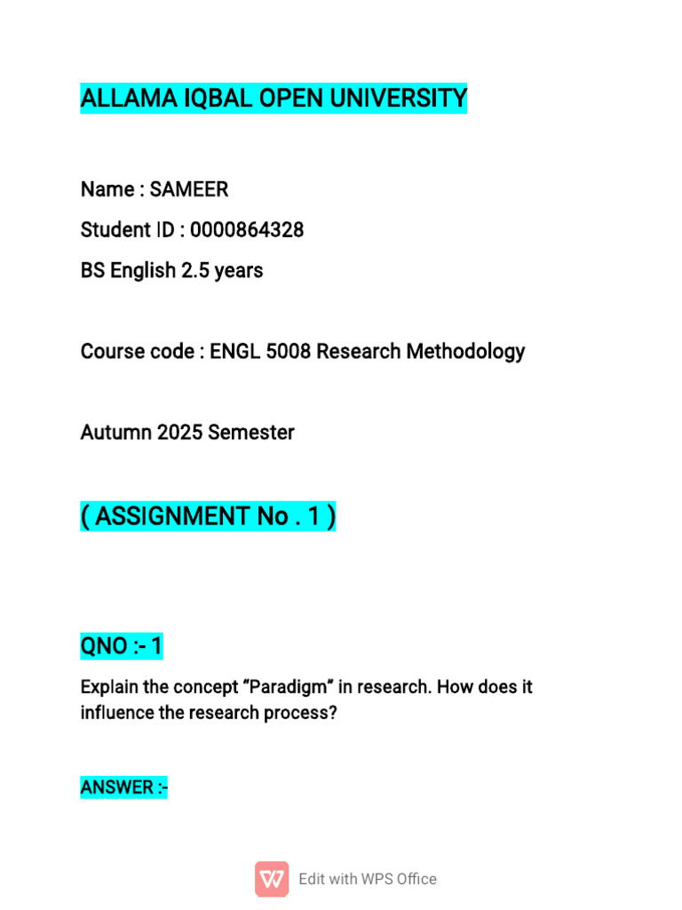 Assignment 1 5008 Research Methodology | PDF | Methodology | Survey ...
