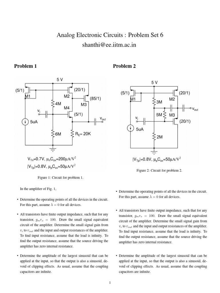 Nptel Assignment6 | PDF | Amplifier | Electronic Circuits