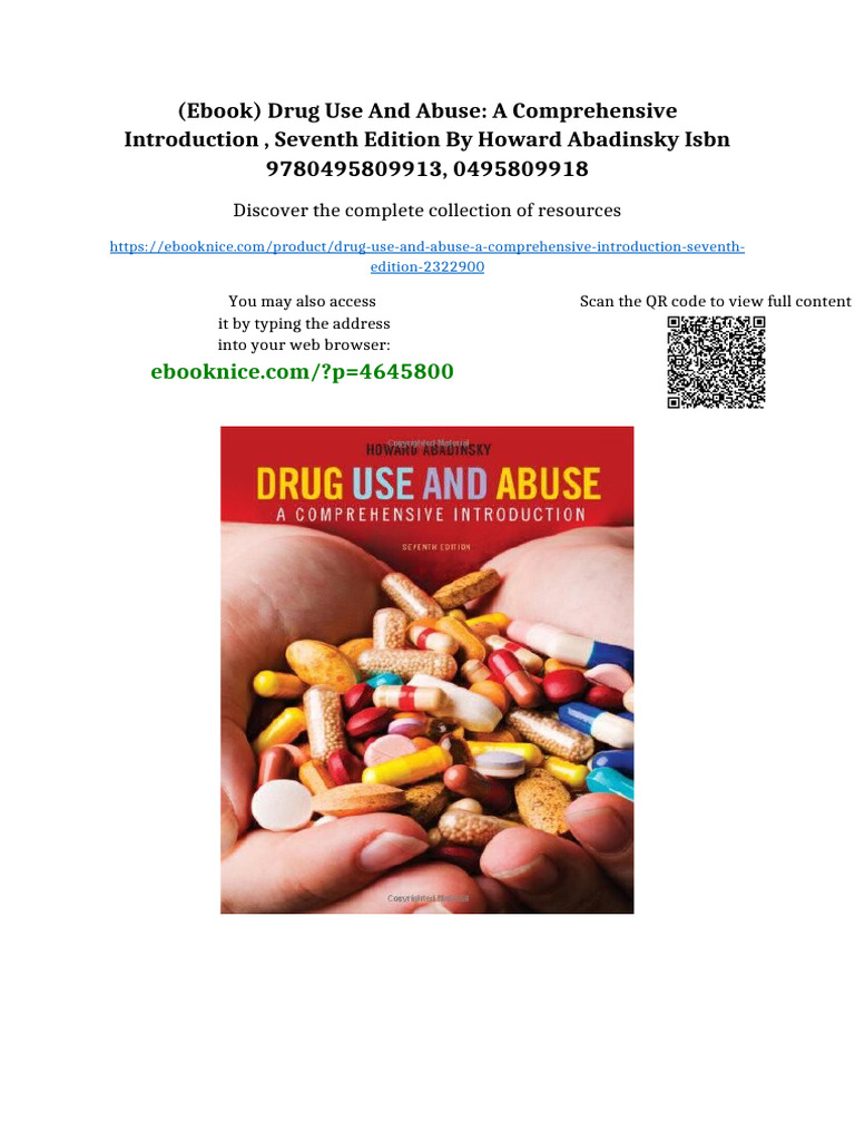 (Ebook) Drug Use and Abuse: A Comprehensive Introduction , Seventh ...