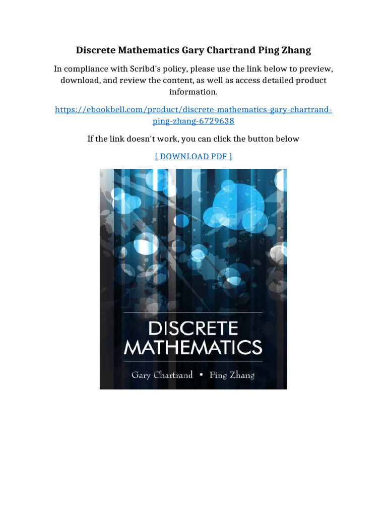 Discrete Mathematics Gary Chartrand Ping Zhang | PDF | Qr Code