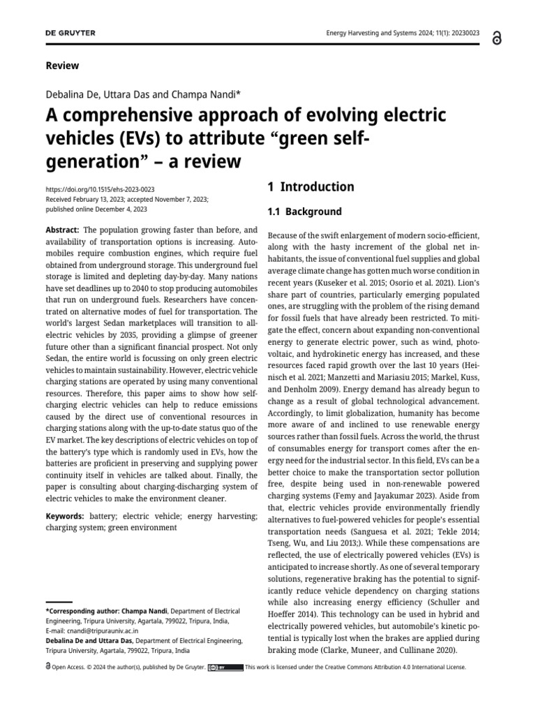 A Comprehensive Approach of Evolving Electric Vehicle | PDF | Electric ...