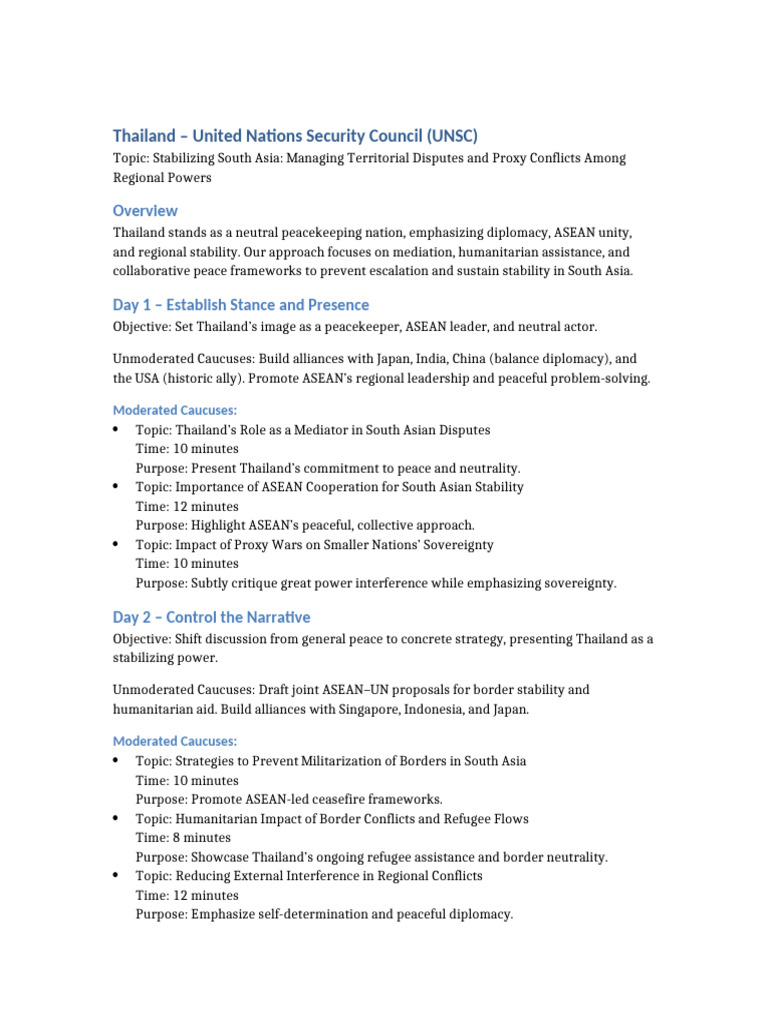 Thailand UNSC Mod Sheet | PDF | Peacekeeping | United Nations
