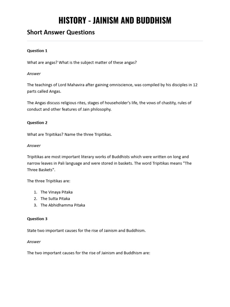 Jainism and Buddhism Answers | PDF | Sutra | Eastern Philosophy