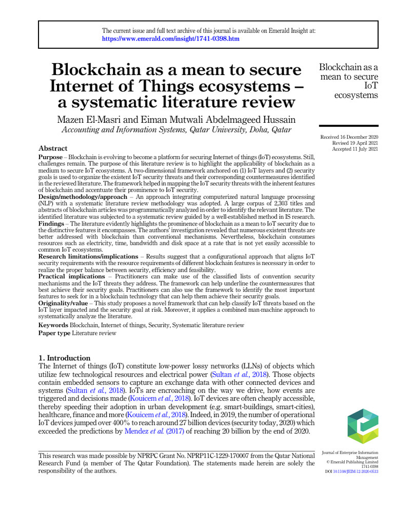10 1108 - Jeim 12 2020 0533 | PDF | Internet Of Things | Computer Security