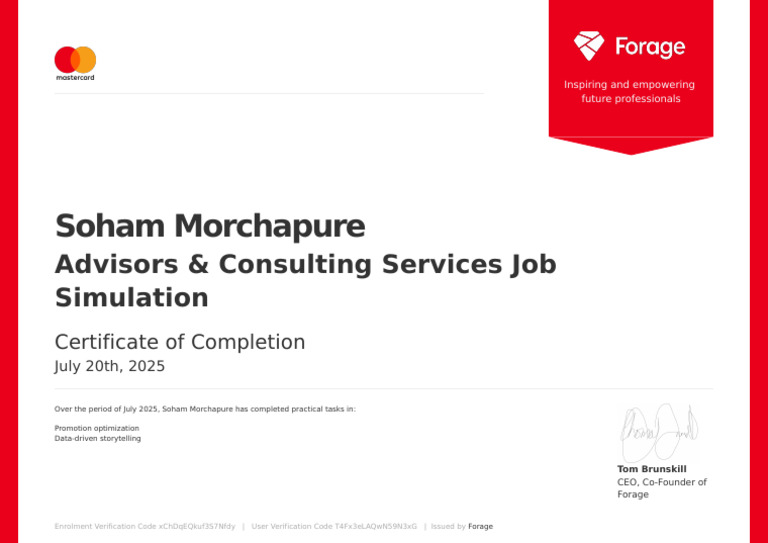 Mastercard Consulting Certification Forage | PDF