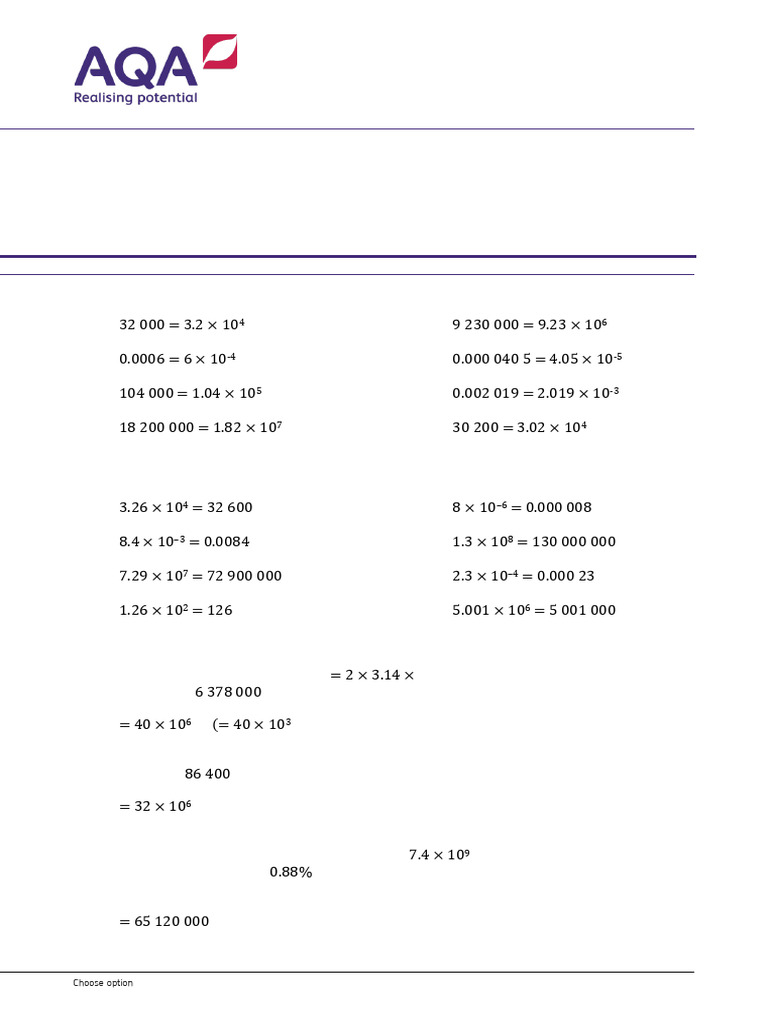 Standard Form Worksheet Answers | PDF