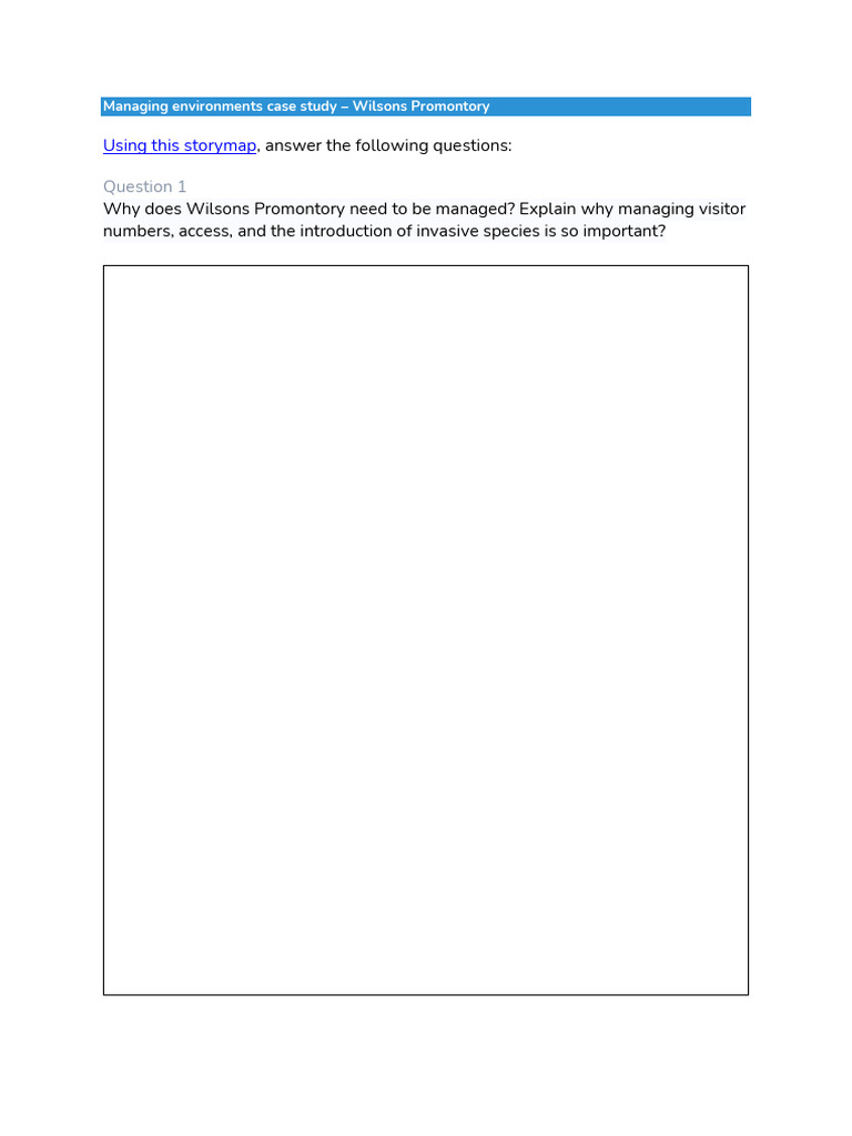 Case Study - Wilsons Prom | PDF