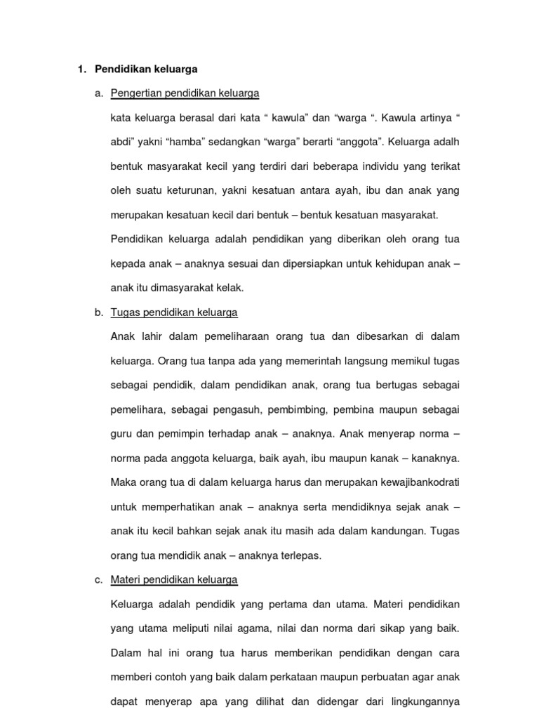 Makalah Pendidikan Keluarga