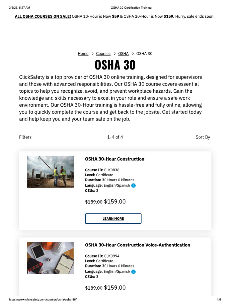 OSHA 30 Certification Training | PDF