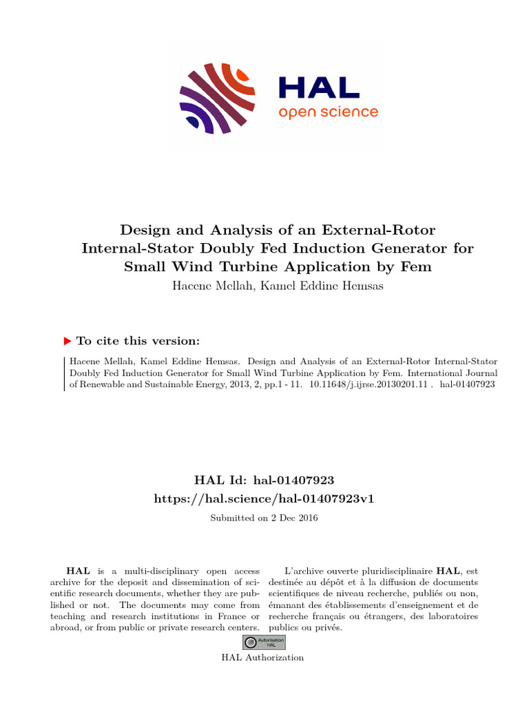 Design and Analysis of An External-Rotor Internal | PDF | Electric ...
