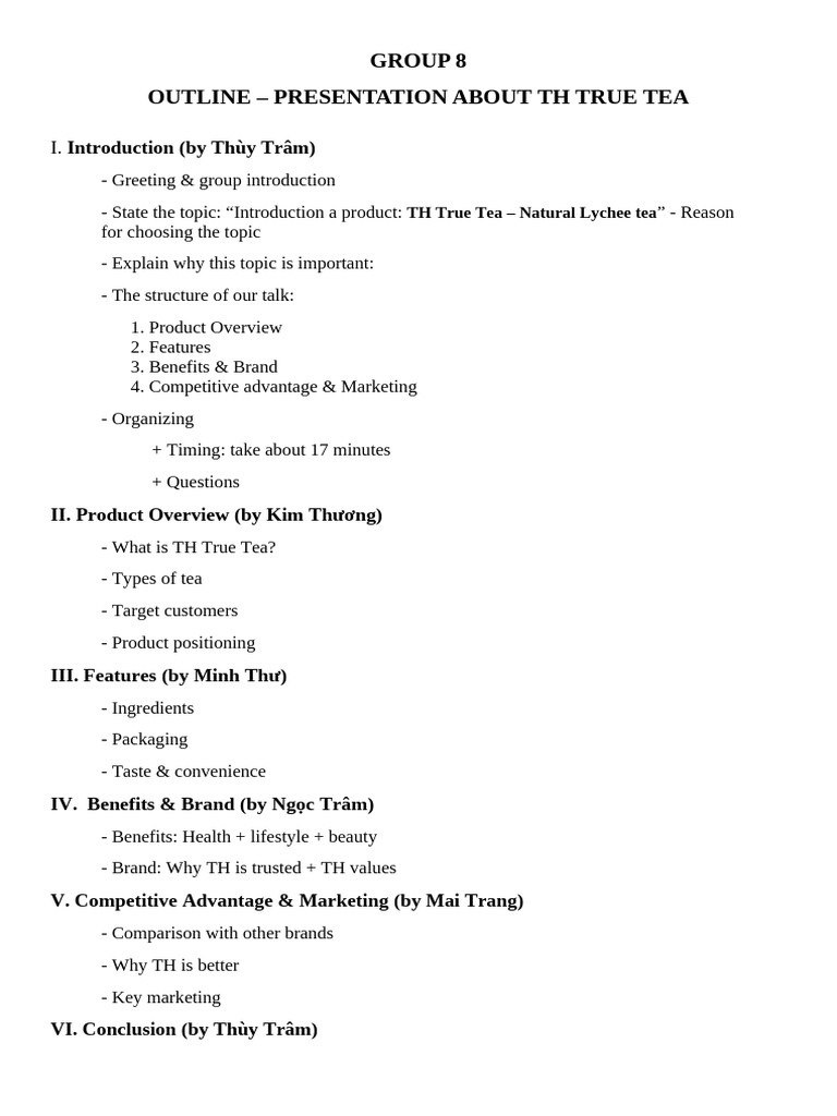 Outline Presentation Group 8 | PDF