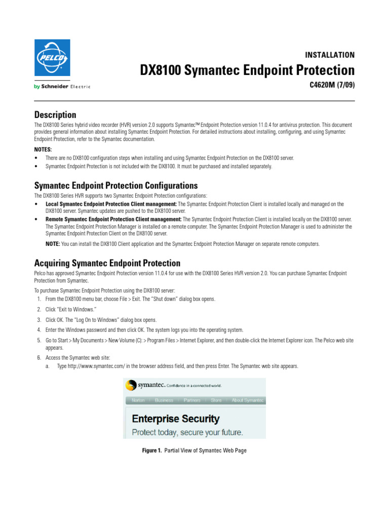 DX8100 Symantec Endpoint Protection Installation Manual 7-09 | PDF ...