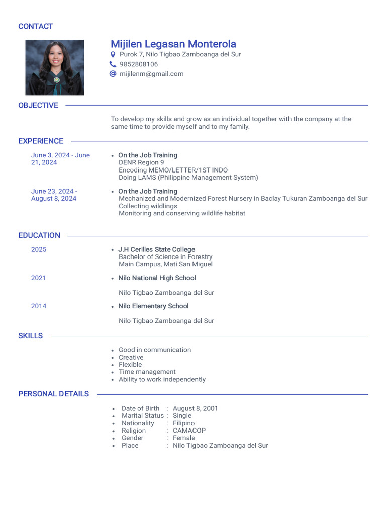 Mijilen Resume | PDF