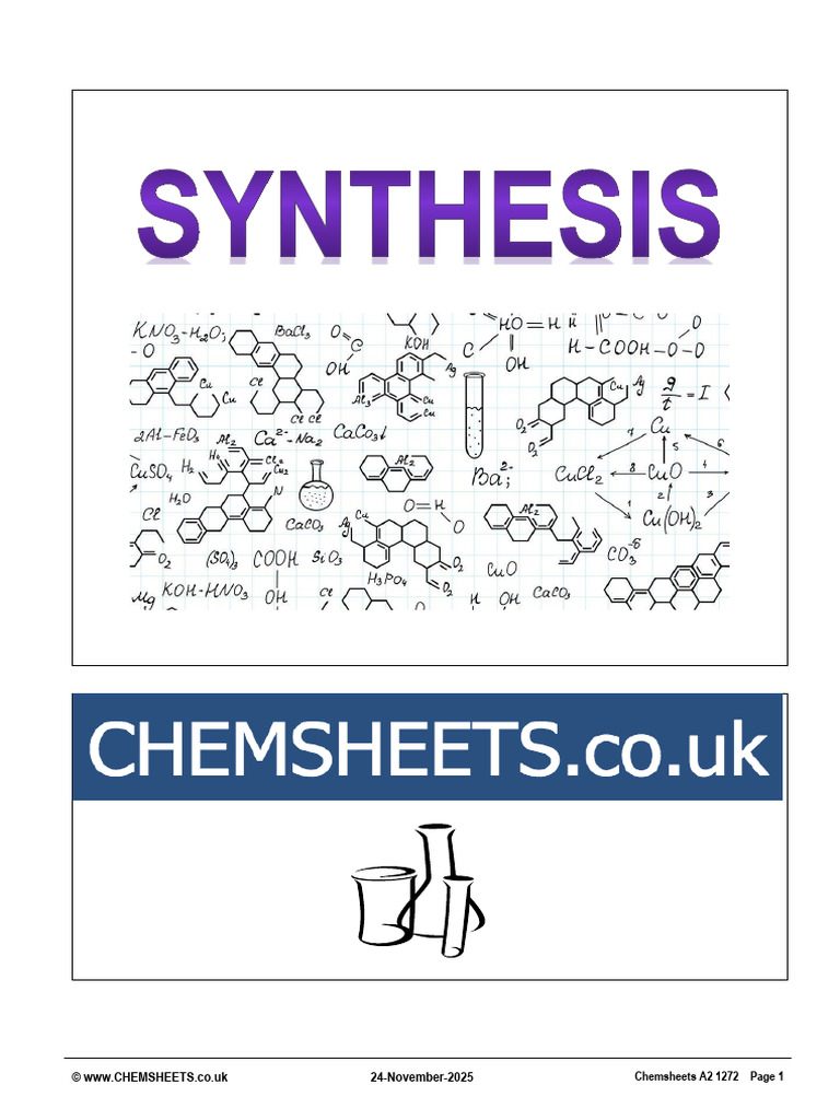 Chemsheets A2 1272 Synthesis Booklet | PDF | Chemical Substances ...