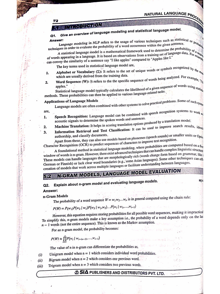 NLP Unit 5 | PDF