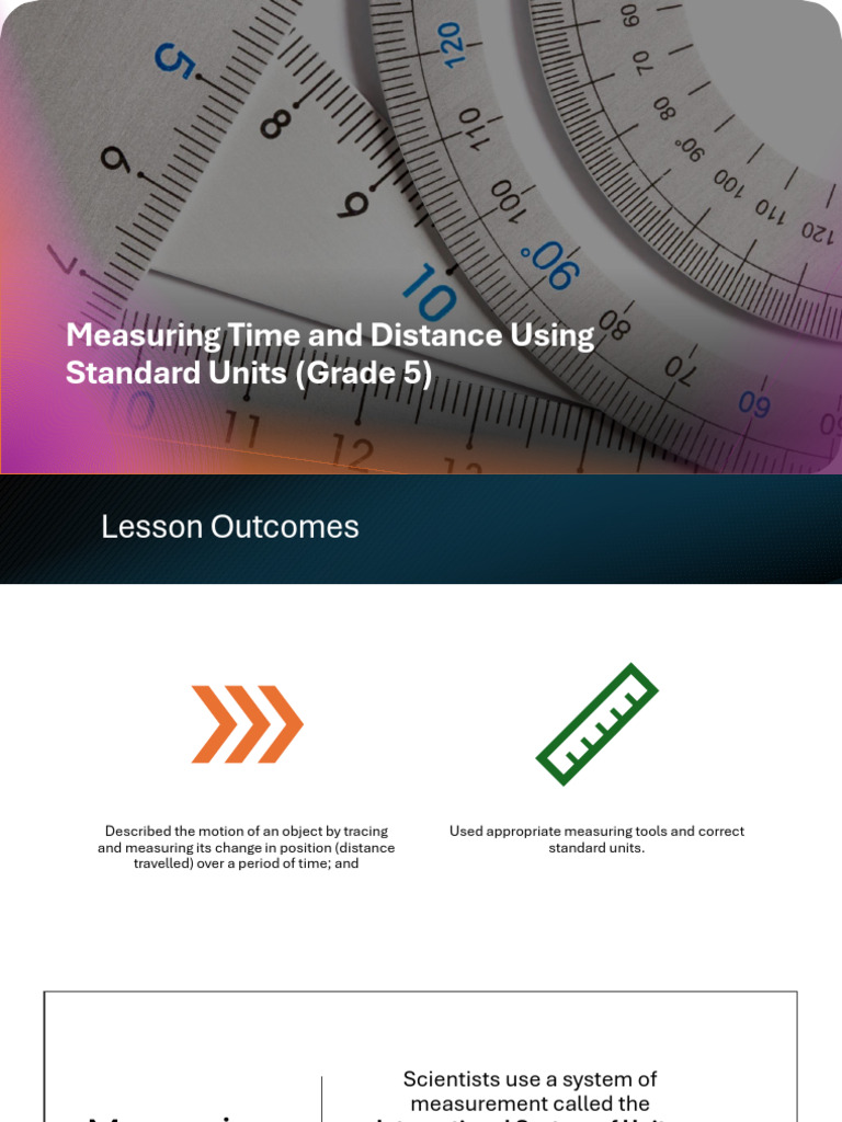 Measuring Time and Distance Using Standard Units Grade 5 | PDF ...