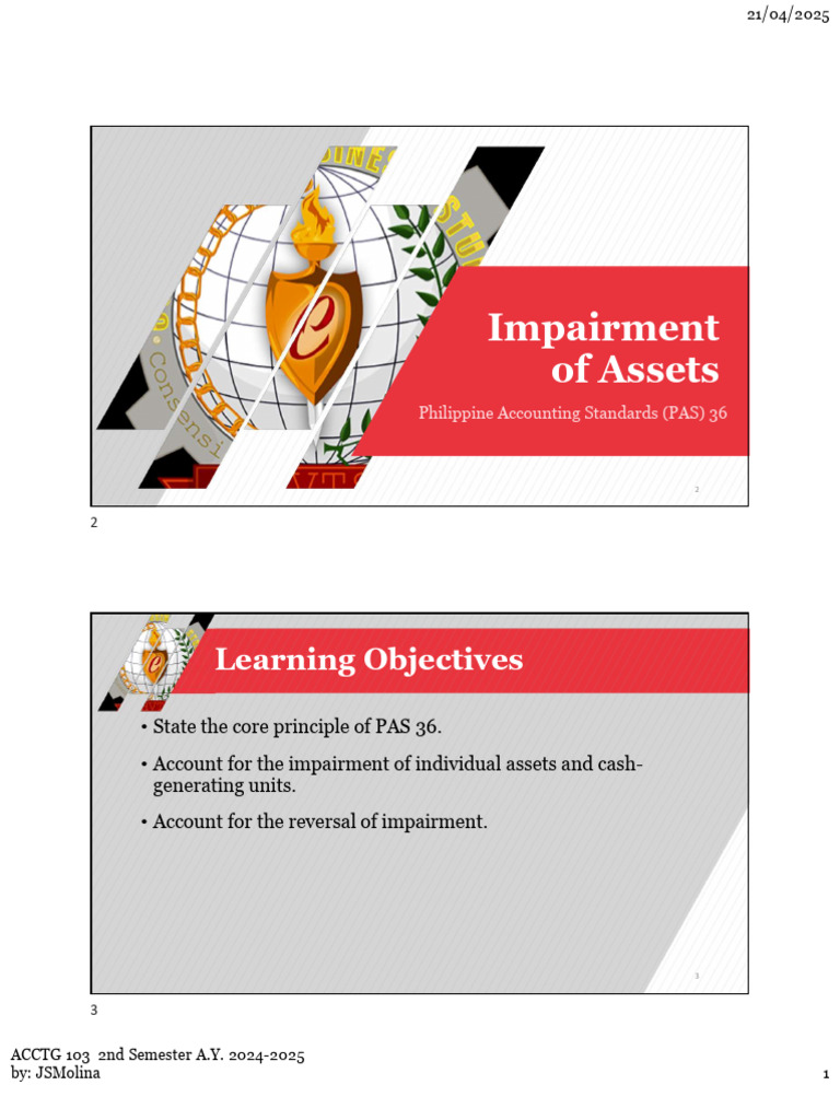 PAS 36 - Impairment of Assets | PDF | Fair Value | Depreciation